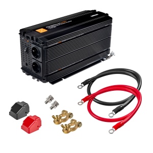 Invertor OSRAM POWERinvert PRO cu undă sinusoidală modificată 12V DC 2000W, 2000 W 12 V DC - 230 V AC