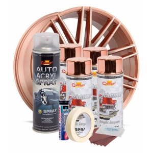 Kit complet reparatie si vopsire jante culoare Cupru Metalic, V4