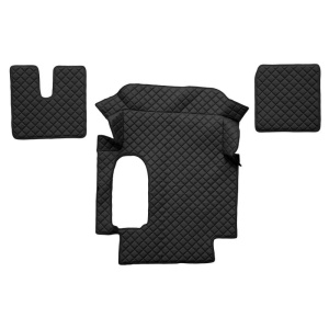 Set 3 covorase camion F-Core, Piele-ECO, pentru MAN TGA, cabina lata 250 cm, Negru