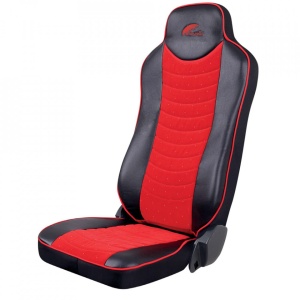 Set huse scaun UMBRELLA pentru MAN TGX EURO 5 ECO LEATHER + VELVET BLACK+RED