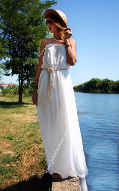 Rochie  "Lady White" by JukaFashion.ro cod 195B
