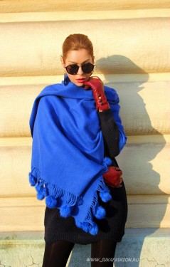 *Sal Dama PREMIUM "Borlas" Blue by jukafashion.ro cod PRM15