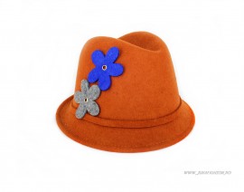 Palarie Dama "Lolita" Orange by JukaFashion.ro (2018)