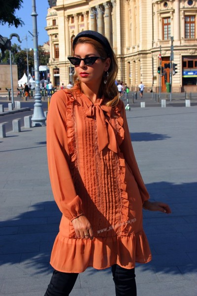 rochie midi dama femei volane 