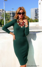 *Rochie Dama Bumbac "Juno" Emerald by JukaFashion.ro cod J4