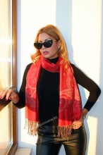 *Sal Esarfa Pashmina "Frangia" Red by jukafashion.ro (2018)