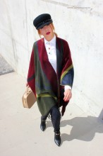 Poncho Dama "British" Burgundy by JukaFashion.ro (2018)