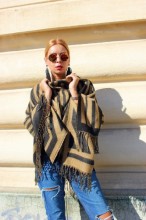 Poncho Dama "Hipster" Black&Gold by JukaFashion.ro (2018)