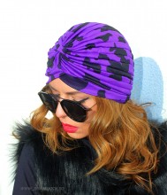 Turban Dama "Juka" BlacK&Violet by JukaFashion.ro (2018)