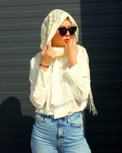 *Esarfa Catifea PREMIUM "Fago" Cream by jukafashion.ro