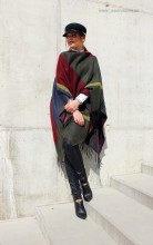 Poncho Dama "British" Burgundy by JukaFashion.ro (2018)