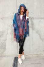 Poncho Dama "Funky" Turcoaz by JukaFashion.ro (2018)