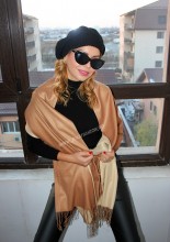 *Sal Esarfa Pashmina "Sedos" Nude&Cappuccino by jukafashion.ro (2018)