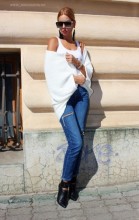 Cardigan 'Bolero" Alb by JukaFashion.ro (2018)
