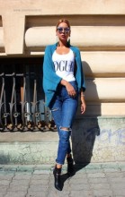 Cardigan 'Bolero" Turcoaz by JukaFashion.ro (2018)