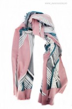 *Esarfa PREMIUM "Stripes" Pink by jukafashion.ro (2018)