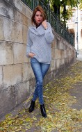 Pulover Dama "Cosmo" Grey by JukaFashion.ro cod Z5