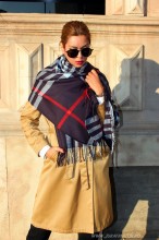 *Sal Esarfa Pashmina "British" Blue Edition by jukafashion.ro cod PRM1