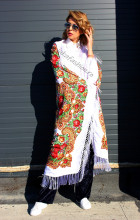 Sal Traditional "Floreale" Alb by jukafashion.ro