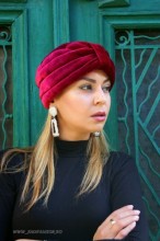 *Turban Catifea Dama "Velvet" Burgundy by JukaFashion.ro (2018)