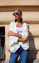 Cardigan 'Bolero" Alb by JukaFashion.ro (2018)