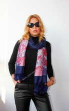 *Sal Esarfa Pashmina "Bloom" Marine by jukafashion.ro (2018)