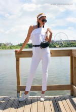 Salopeta Dama "Miko" White by JukaFashion.ro (2018)