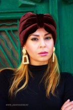 *Turban Catifea Dama "Velvet" Maroon by JukaFashion.ro (2018)