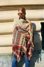 Poncho Dama "Boho" Crem by JukaFashion.ro (2018)