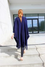 Poncho Dama "Madame" Marine by JukaFashion.ro (2018)