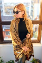 *Sal Esarfa Pashmina "Ederra" Golden by jukafashion.ro (2018)