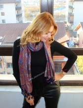 *Sal Esarfa Pashmina "Frangia" Indigo by jukafashion.ro (2018)