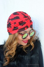 Turban Dama "Juka" Red&Black by JukaFashion.ro (2018)