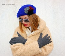 Manusi Dama Flausata "Mika" Grey by JukaFashion.ro cod L1