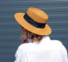 *Palarie Canotiera "Saint Tropez" Caramel&Black