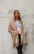 Poncho Dama "Funky" Crem by JukaFashion.ro (2018)