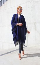 Poncho Dama "Madame" Marine by JukaFashion.ro (2018)
