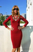 *Rochie Dama Bumbac "Juno" Burgundy by JukaFashion.ro cod J2