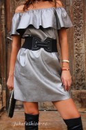 Rochie Sarafan "Selenika" Dark Silver by JukaFashion.ro cod BH9