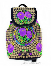 *Rucsac Traditional "Mini Boho" Violet by JukaFashion.ro