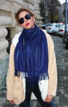 Sal Esarfa Dama PREMIUM "Noor" Marine by jukafashion.ro cod PRM33