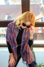 *Sal Esarfa Pashmina "Frangia" Indigo by jukafashion.ro (2018)