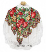 Sal Traditional "Matrioska" Alb by jukafashion.ro
