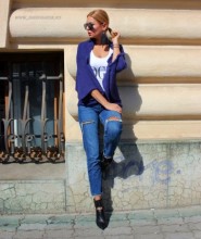 Cardigan 'Bolero" Marine Glitter by JukaFashion.ro (2018)