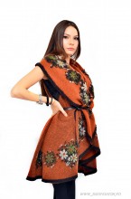 Cardigan 'Russian Kiss" Dark Orange by JukaFashion.ro cod R11