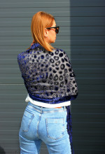 *Esarfa Catifea PREMIUM "Fago" Blue by jukafashion.ro