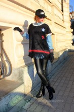 Pulover Tip Poncho "Estrella" Black by JukaFashion.ro cod ES1