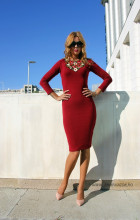 *Rochie Dama Bumbac "Juno" Burgundy by JukaFashion.ro cod J2