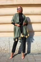 **Sal Dama PREMIUM "Finura" Smarald&Camel by jukafashion.ro (2018)
