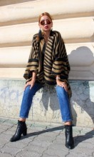 Poncho Dama "Hipster" Black&Gold by JukaFashion.ro (2018)